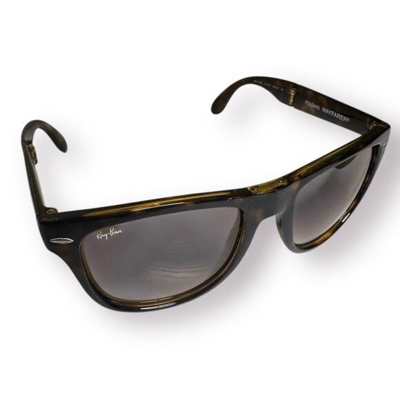 Ray-Ban RB4105 Wayfarer Folding Classic Sunglasses Polished Light Havana 710/51 - Picture 1 of 12